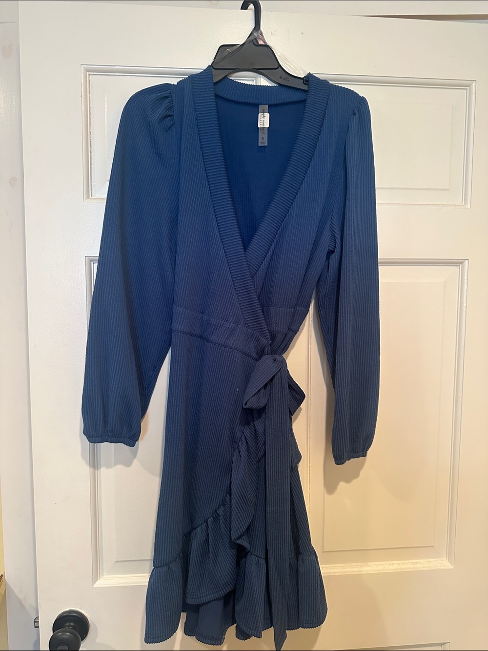 Women’s Simply Southern Navy Wrap Dress with Ruffle Hem